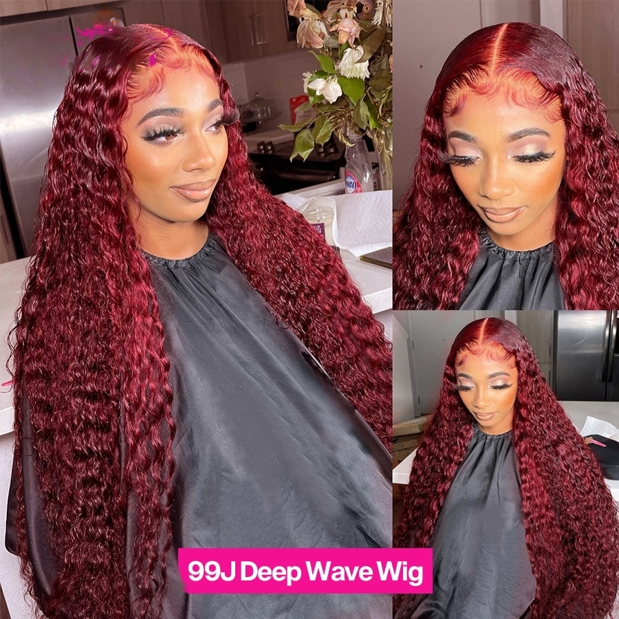 Burgundy 99J Lace Front Wigs Human Hair 13X4 Body Wave Lace Front